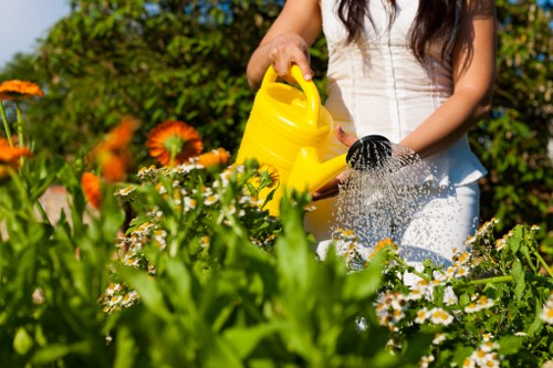 Technician inspecting powered garden machinery and tools